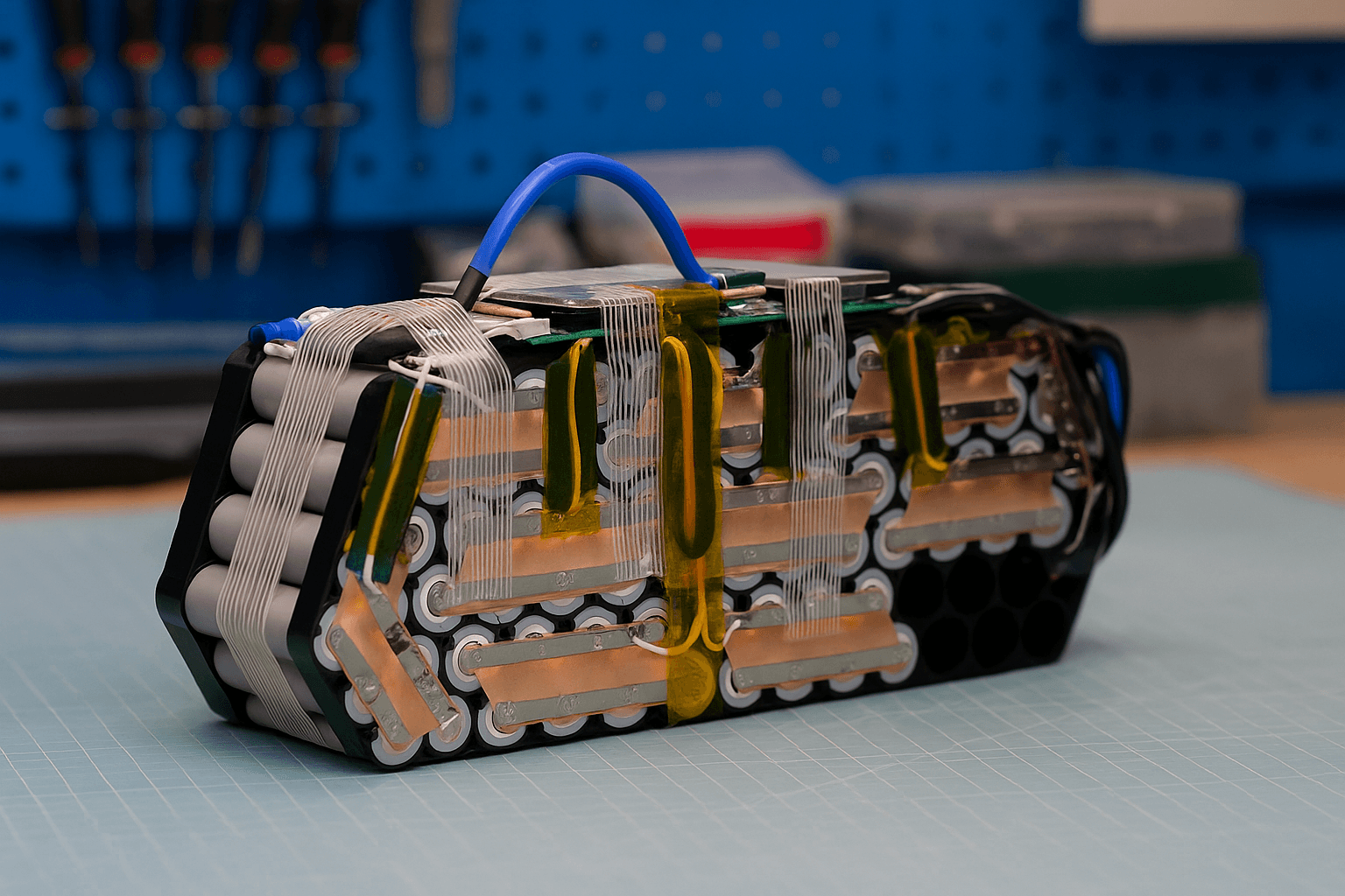 Batteripack med cylindriska celler och BMS-kort