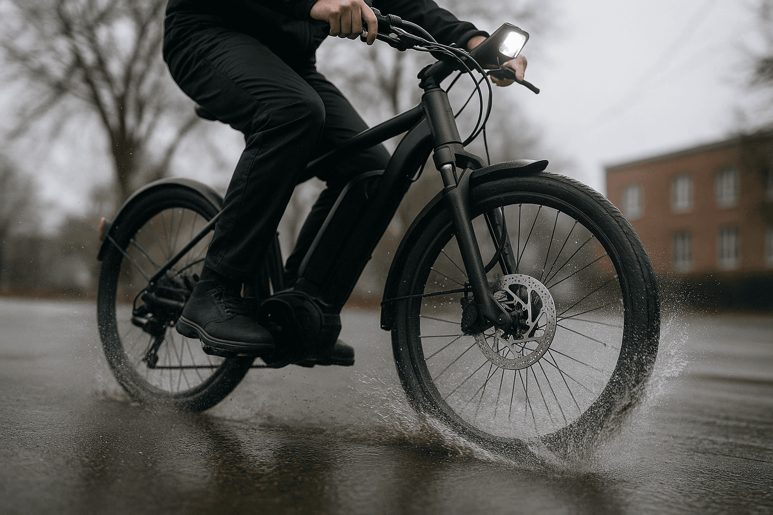 Elcykel som bromsar – illustrerar regenerativ bromsning